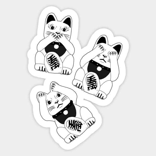 Three Brainy Cats Sticker by notsniwart